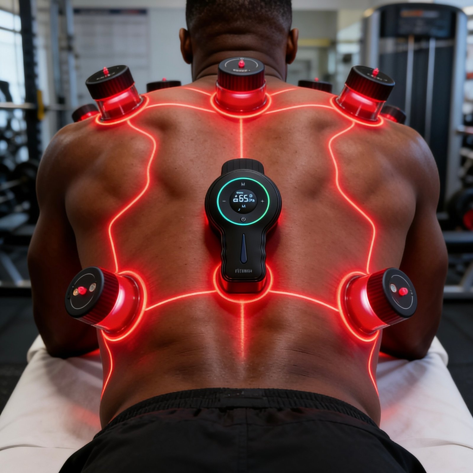 Application de cupping électrique sur le dos à Genève