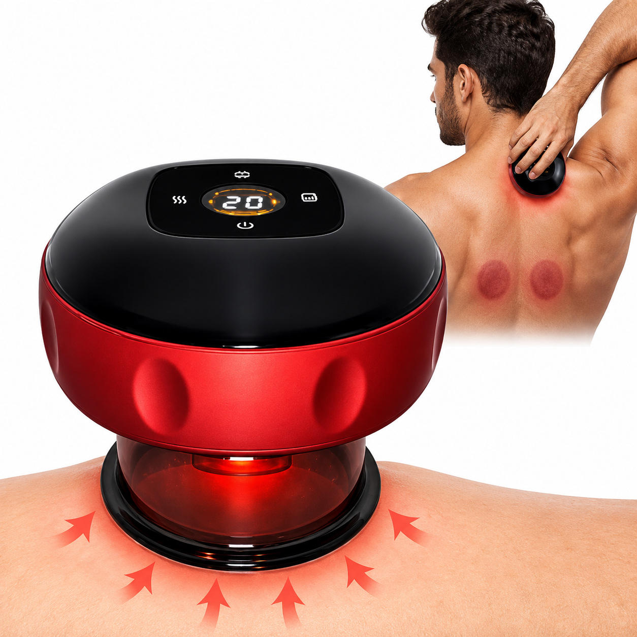 Appareil de cupping électrique avec chaleur douce et aspiration réglable